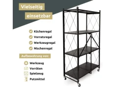 deluxe4home Klappbares Regal mit 4 Etagen 72x34x127 cm