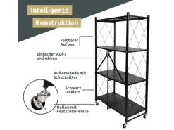 deluxe4home Klappbares Regal mit 4 Etagen 72x34x127 cm