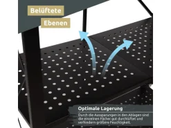 deluxe4home Klappbares Regal mit 4 Etagen 72x34x127 cm