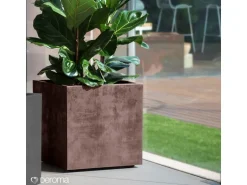 Deroma Pflanzkübel Millennium mit Rollen 49 cm x 49 cm x 49 cm Brown