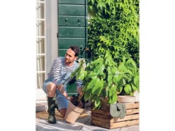 Deroma Pflanztopf Alto Duo Ø 22 cm x 25 cm White Weiß gestreift