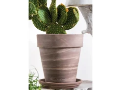 Deroma Pflanztopf Alto Duo Ø 22 cm x 25 cm Graphit Weiß gestreift