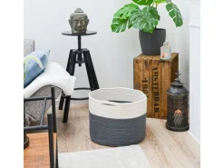 DuneDesign Aufbewahrungskorb aus Baumwolle 35 Liter Ø 39 x 30 cm