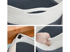 DuneDesign Aufbewahrungskorb aus Baumwolle 35 Liter Ø 39 x 30 cm