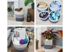 DuneDesign Aufbewahrungskorb aus Baumwolle 50 Liter Ø 38 x 46 cm