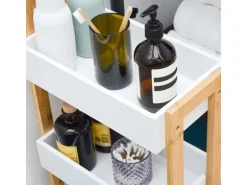 DuneDesign Bambus Küchen-Nischenregal auf Rollen 38 x 20 x 80 cm