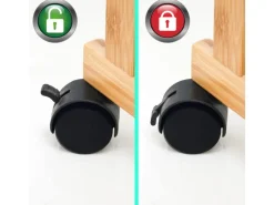 DuneDesign Bambus Küchen-Nischenregal auf Rollen 38 x 20 x 80 cm