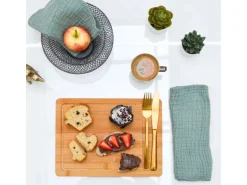 DuneDesign 2er Set Schneidebrett 30 x 22 cm mit Auffangschale