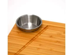 DuneDesign 4er Set Schneidebrett aus Bambus 30 x 25 cm mit Dipschale