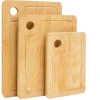 DuneDesign 3er Set Schneidebrett aus Bambus 33 x 22 cm mit Saftrille