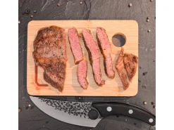 DuneDesign 3er Set Schneidebrett aus Bambus 33 x 22 cm mit Saftrille