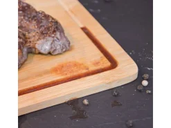 DuneDesign 3er Set Schneidebrett aus Bambus 33 x 22 cm mit Saftrille