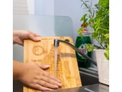 DuneDesign 4er Set Steakteller aus Bambus 33 x 23 x 2cm Motiv Kuh