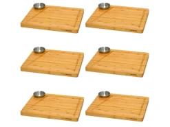 DuneDesign Raclette Teller Set mit Dipschale für 6 Personen 30 x 25 cm