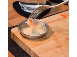 DuneDesign Raclette Teller Set mit Dipschale für 6 Personen 30 x 25 cm