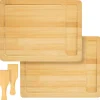 DuneDesign Raclettebrett mit Spachtel für 2 Personen 30 x 22 cm aus Bambus