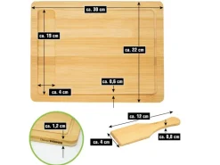 DuneDesign Raclettebrett mit Spachtel für 6 Personen 30 x 22 cm aus Bambus
