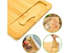 DuneDesign Raclettebrett mit Spachtel für 6 Personen 30 x 22 cm aus Bambus