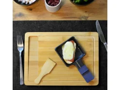 DuneDesign Raclettebrett mit Spachtel für 6 Personen 30 x 22 cm aus Bambus