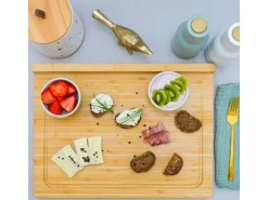 DuneDesign Schneidebrett aus Bambus 44 x 34 x 2 cm mit Kante