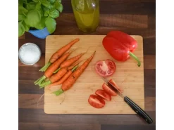 DuneDesign Schneidebrett aus Bambus 2er Set 30 x 25 x 2 cm mit Saftrille