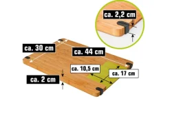 DuneDesign Schneidebrett aus Bambus 44 x 30 x 2 cm mit Ausguss