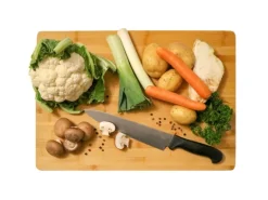 DuneDesign XL Schneidebrett aus Bambus 50 x 35 x 2 cm  Holzfarben