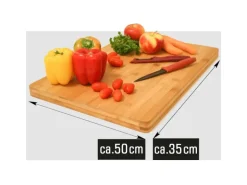 DuneDesign XL Schneidebrett aus Bambus 50 x 35 x 3 cm extra Dick