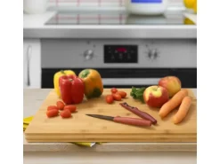 DuneDesign XL Schneidebrett aus Bambus 50 x 35 x 3 cm extra Dick