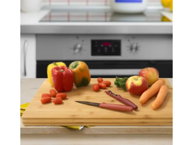 DuneDesign XL Schneidebrett aus Bambus 50 x 35 x 3 cm extra Dick