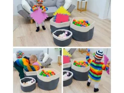 DuneDesign XXL Aufbewahrungskorb aus Baumwolle 60 Liter Ø 50 x 35 cm