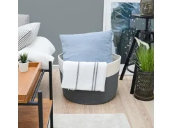 DuneDesign XXL Aufbewahrungskorb aus Baumwolle 60 Liter Ø 50 x 35 cm