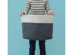DuneDesign XXL Aufbewahrungskorb aus Baumwolle 60 Liter Ø 50 x 35 cm