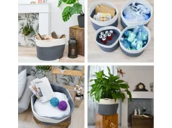 DuneDesign XXL Aufbewahrungskorb aus Baumwolle 60 Liter Ø 50 x 35 cm