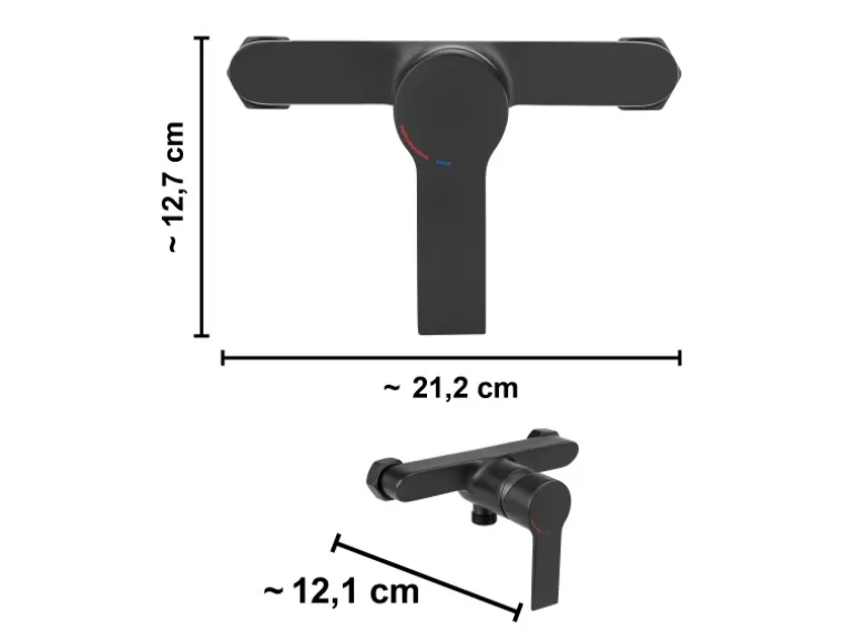 Duscharmatur Bisenzio Einhebel Schwarz Matt