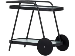 ebuy24 Steam Servierwagen Schwarz und Klare Streifen