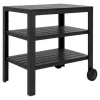 ebuy24 Taormina Servierwagen 3 Ablagen Garten Schwarz
