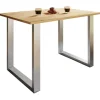 ebuy24 XonaU Esstisch 80x80 Eiche Dekor Silberfarben