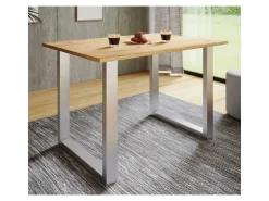 ebuy24 XonaU Esstisch 80x80 Eiche Dekor Silberfarben