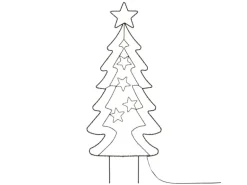 ECD Germany LED Gartenstecker Weihnachtsbaum 87cm 90 LEDs Warmweiß 6 Std Timer