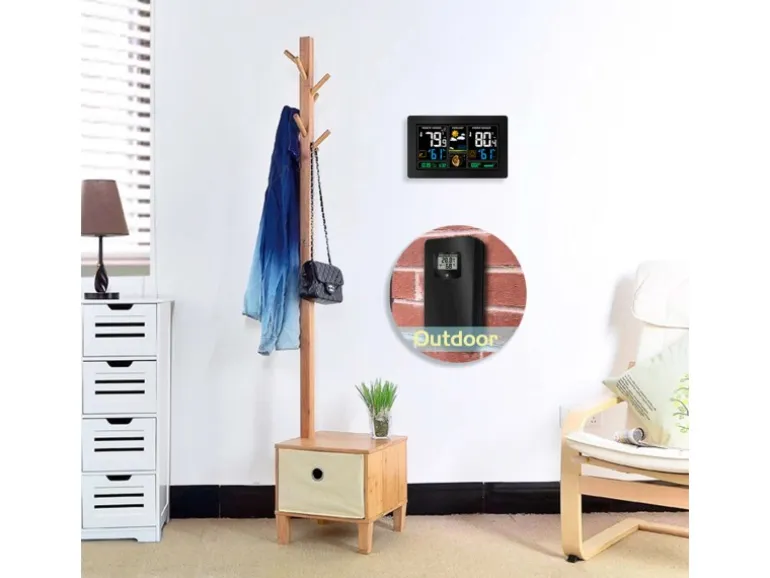 Echos Eco-450 Funkwetterstation mit LCD Farbdisplay Wettervorhersage Außensensor