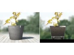 Ecopots Pflanztopf Amsterdam mit Rollen Ø 60 cm Grau