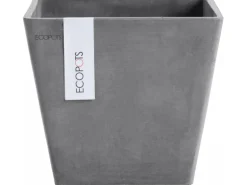 Ecopots Pflanztopf Rotterdam 20 cm x 20 cm x 17,5 cm Grau