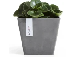 Ecopots Pflanztopf Rotterdam 20 cm x 20 cm x 17,5 cm Grau