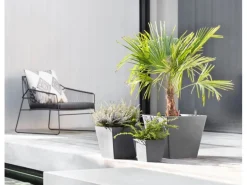 Ecopots Pflanztopf Rotterdam 20 cm x 20 cm x 17,5 cm Grau