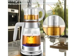 Ecosa EO-695 Teekocher mit Temperatureinstellung BPA-Frei 1,8L  2200 Watt Weiß