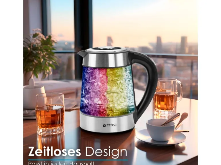 Ecosa EO-650 Wasserkocher mit Temperatureinstellung und Teefilter 1,7 L