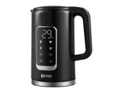 Ecosa EO-693 Wasserkocher schwarz mit Temperatureinstellung 1,7 L