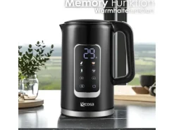 Ecosa EO-693 Wasserkocher schwarz mit Temperatureinstellung 1,7 L