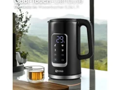 Ecosa EO-693 Wasserkocher schwarz mit Temperatureinstellung 1,7 L